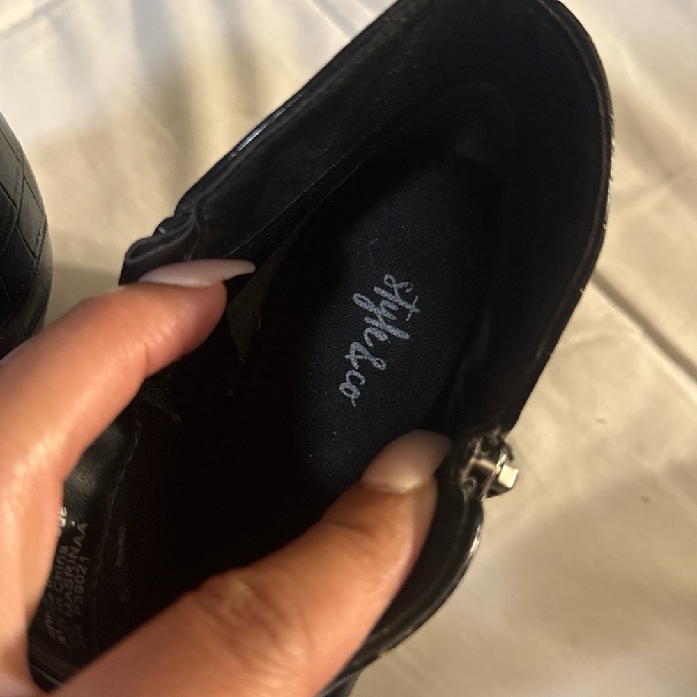 Style & Co. Black Croc-Pattern Ankle Booties - Picture 2 of 6